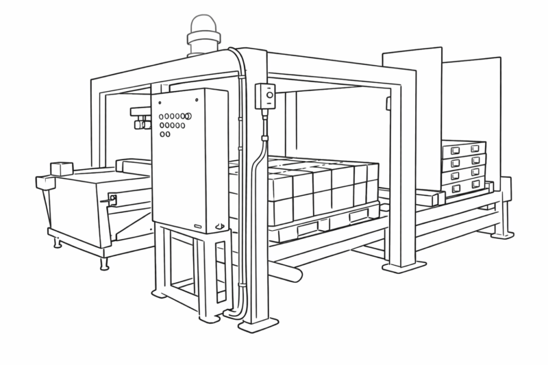 段積み式パレタイザのイラスト